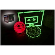 MCNICK & COMPANY Glow in The Dark Door Basketball Hoop for Kids Indoor - LED Kids Mini Basketball Hoop & Ball with Pump Included