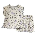 thumbnail image 4 of XZNPDUCQ Summer Outfits for Girls 4-5 Years Girls Summer 2PC Set Cute Cartoon Printed Short Sleeve Shorts Two Piece Pajamas Set, 4 of 4