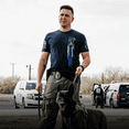 thumbnail image 2 of Grunt Style Short Sleeve Crew Neck Blue Line Flag Printed Cotton T-Shirt (Men's), 2 of 2
