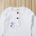thumbnail image 4 of SUNSIOM Baby Boy Girl Button Romper One Piece Solid Color Knit Ribbed Jumpsuit, 4 of 4