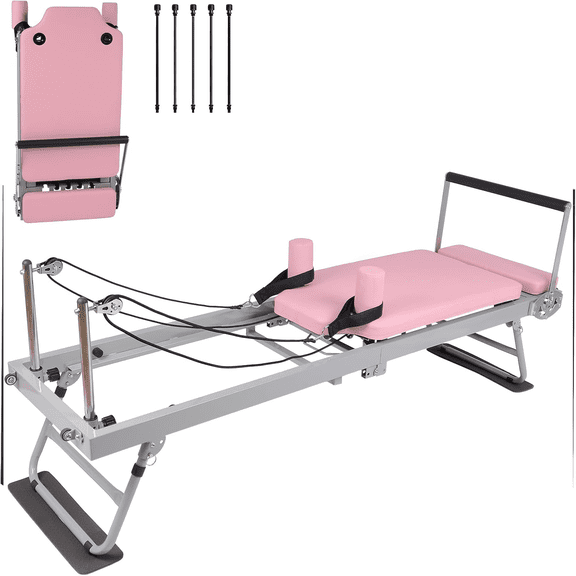 Foldable Pilates Equipment for Home Workouts,Balanced Body Pilates Reformer Machine with Jump Board for Home and Gym,Women Gift