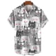 thumbnail image 4 of Camisas de solapa Harajuku con dibujos animados de moda Y2k para mujer, camisas con estampado 3D de manga corta con botones, ropa de calle de moda para mujer, camisa superior, 4 of 5