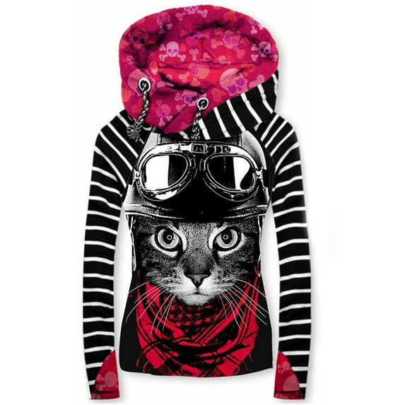 Women Casual Long Sleeve Hoodies Jumper Tops Ladies Sweatshirt Pullover Blouse Shirts Print T-Shirts Thin Blouse Tops