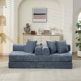 thumbnail image 4 of Comfy Convertible Folding Mattress Couch, Floor Sofa Bed, Chenille Floor Sofa with Armrest, Floor Sofa Lounge Couch for Living Room Bedroom Lounge Studio (Blue), 4 of 12