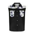 thumbnail image 5 of VBTAPA Men's Workout Sleeveless Shirts with Pockets Trendy Cargo Style Button Down Tank Top Summer Casual Lapel Shirt on Sale Black XL, 5 of 6