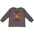 thumbnail image 3 of Inktastic Aunties Little Gobbler with Turkey and Leaves Boys or Girls Long Sleeve Toddler T-Shirt, 3 of 5