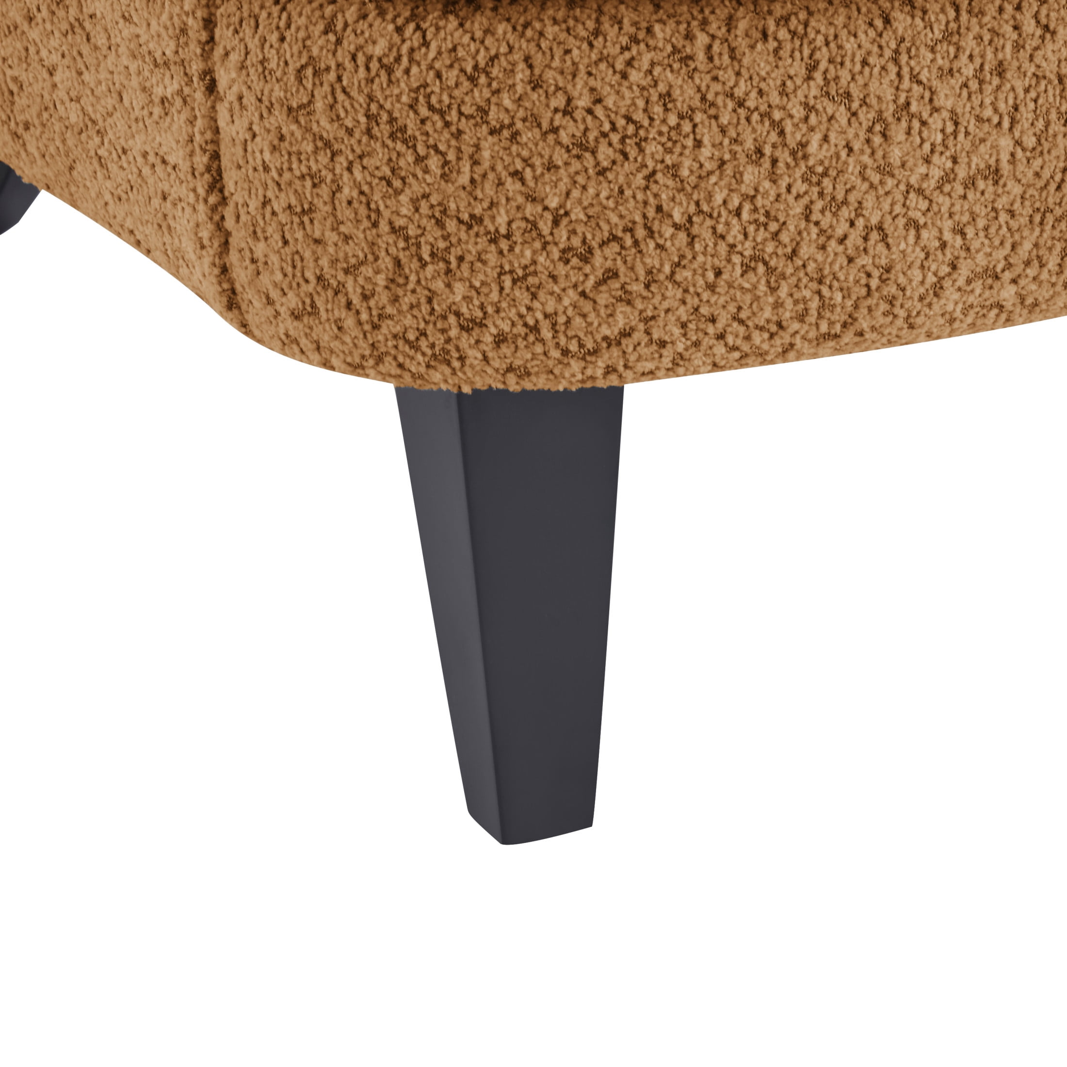 Christopher Knight Home Contemporary Boucle Upholstered Chair with Flared Armrest and Wood Frame, Caramel