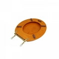 thumbnail image 6 of Renovators Supply Light Oak Wooden Toilet Seat Round Toilet Seat w/Brass PVD Hinges and Non Slip Bumper Pack of 2, 6 of 7