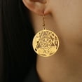 thumbnail image 3 of EUEAVAN Gold Eye of Horus Anka Circular Pendant Stainless Steel Earrings Ancient Egypt Jewelry, 3 of 5