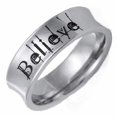 thumbnail image 2 of Inspirational Believe Ring Stainless Steel Gothic Bohemian Spiritual Band, 2 of 3
