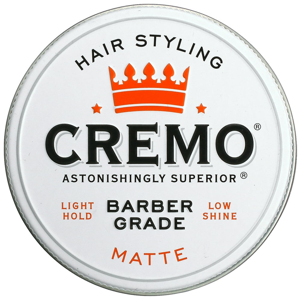 Cremo Premium Barber Grade, Hair Styling Pomade, Matte, 4 oz (113 g