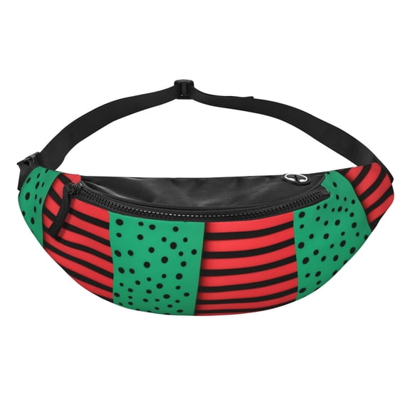 Men Women Red Black Green African Flag Fanny Pack Crossbody Waist Belt Bag Easy Carry Any Phone Wallet
