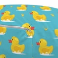 thumbnail image 3 of Yellow Bird Pouf Cover with Zipper, Cartoon Pattern of Ducks on Water with Crown, Soft Decorative Fabric Unstuffed Case, 30" W X 17.3" L, Deep Sky Blue Mustard, by Ambesonne, 3 of 5