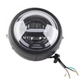 thumbnail image 1 of Phare avant de Moto 6.5 Po LED Vintage Ambre Lumière Blanche Modification Universel 1224V, 1 of 9