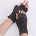 thumbnail image 4 of AWZXDE Gants pour Femmes Demi-Doigt Hiver Tricot Extensible Mitaines Sans Doigts Unisexes Chaudes Thermiques, 4 of 9