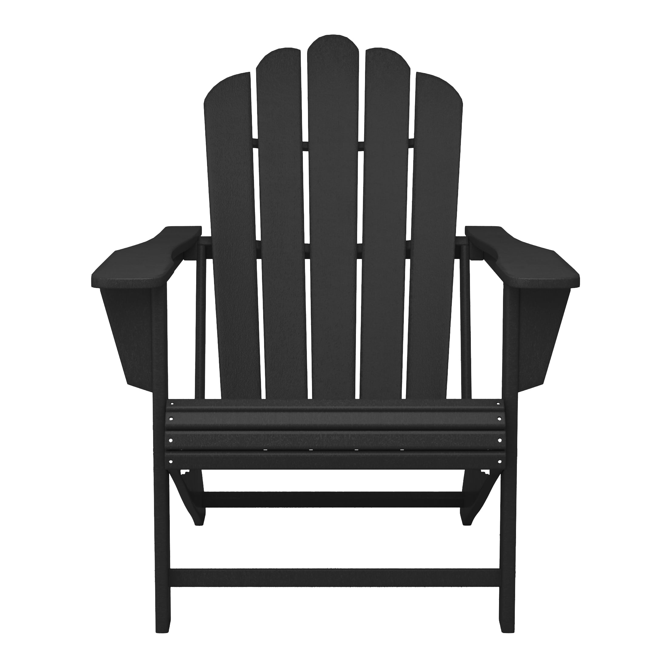 WestinTrends Highland Outdoor Patio HDPE Adirondack Chair With Cup Holder, Black