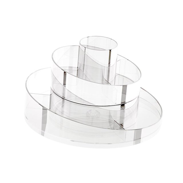 Estuche organizador de brochas de maquillaje transparente giratorio de 360 degree, multiusos para lápiz labial y herramientas de belleza altas, duradero y Redonda Doble Capa BLESIY portaescobillas