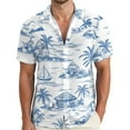 thumbnail image 2 of HOWPAY Button down Shirts for Men Short Sleeve Summer Casual Tropical Floral Print Holiday Beach Tops Loose Fit Lightweight Soft Shirts White S, 2 of 6