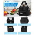 thumbnail image 2 of Holuxer Insulated Lunch Bag & Lunch Box for Men/Women - Double Deck Expandable Tactical Lunch Cooler Bags for Work - Soft Adult Lunchbox for Outdoor Beach Picnic Camping Travel (Black,16L), 2 of 6