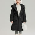 thumbnail image 2 of Mercatoo Girl's Winter Long Parka Puffer Coat Boys Thicken Ski Jacket With Hood Kids Down Jackets Knee Thick Warm Trench Overcoat, 2 of 5