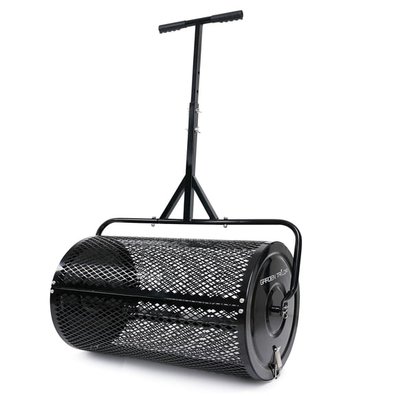 Compost Spreader, 30in Heavy-Duty Peat Moss Spreader with , Lawn Spreader for Top Soil, Manure, Mulch, Top Dressing.