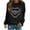 Black, variant on Cmfcve Women's Novelty Sweatshirts Letter Print Long Sleeve Versatile Tops Crew Neck Simple Gym Pullover Tops
