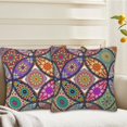 thumbnail image 4 of Bohemian Pillow Covers 18"x18",Ethnic Vintage Flower,Set of 2 Throw Pillow Covers,Farmhouse Pillow Cases Decorative for Home Couch Sofa, 4 of 6