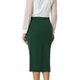 thumbnail image 3 of Hobemty Women's Ruched Slit Skirt Elegant High Waist Knee Length Office Pencil Skirts, 3 of 6