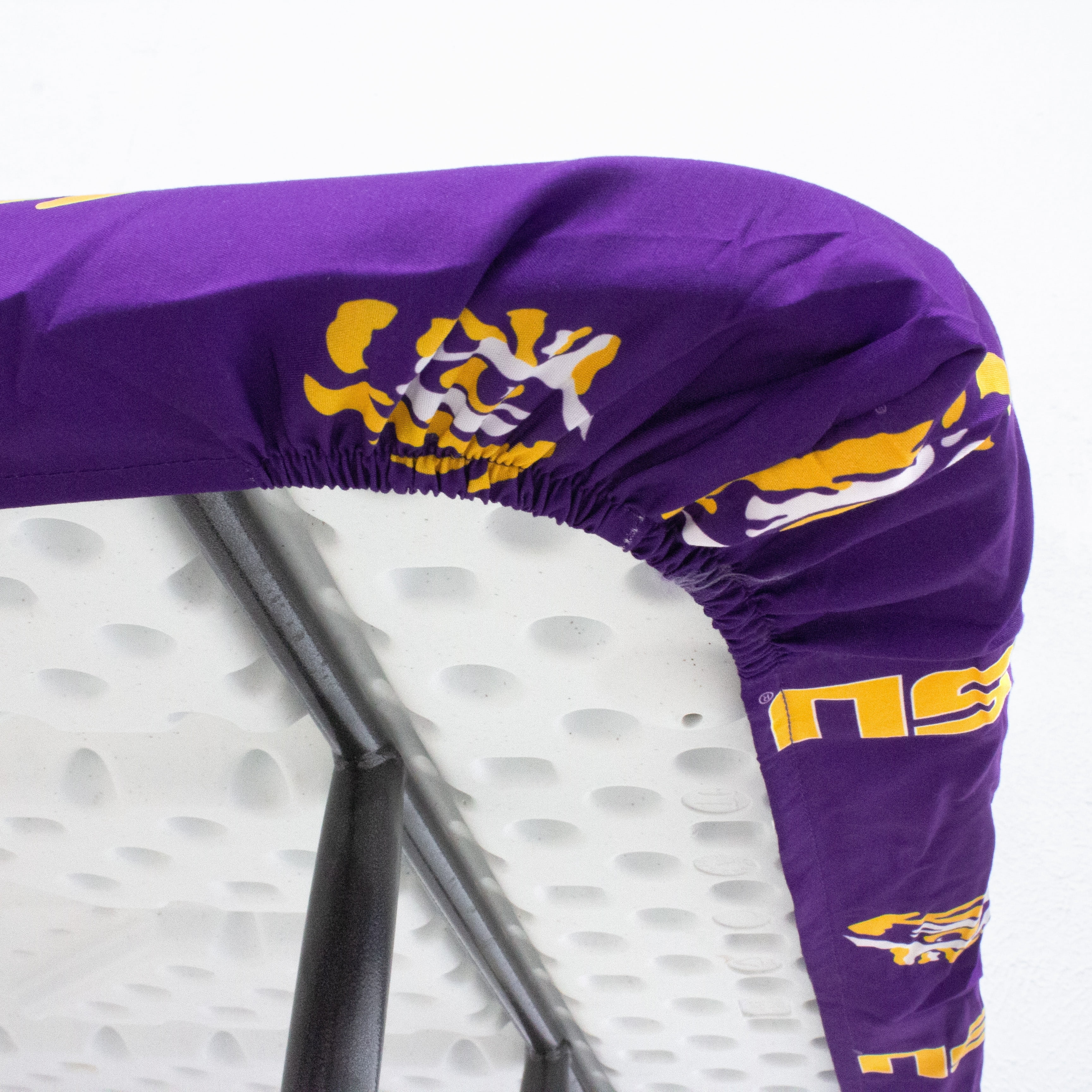 LSU Tigers Tailgate Fitted Tablecloth, 33" x 33", Card Table 96" x 30", 8 ft table