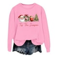 thumbnail image 1 of WEAIXIMIUNG Sweat-Shirt Blanc pour Femmes Mode Hiver Imprimé Festif de Noël Col Rond, 1 of 3