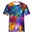 thumbnail image 5 of Penkiiy Galaxy Printed Shirt , Women's Cosmic Star Sky Print Funny Casual Fashion Short Sleeve Tops Blouse S Multicolor, 5 of 6