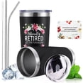 thumbnail image 2 of Retirement Gifts for Women Mom Grandma Funny Coworker Farewell Retired Gift Black 20 oz Tumbler Mug, 2 of 6