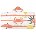 thumbnail image 5 of Yayeee Kids Hooded Towels Toddler Soft Absorbent Beach Bathing Wrap 50" x 23.5", Striped Crab, 5 of 5