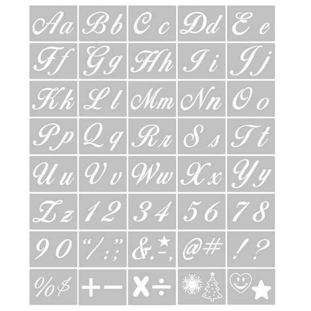 Amdohai 40PCS Stencils Letter and Number Template Reusable Washable Alphabet Stencils Environment-friendly PET Art Craft Templates