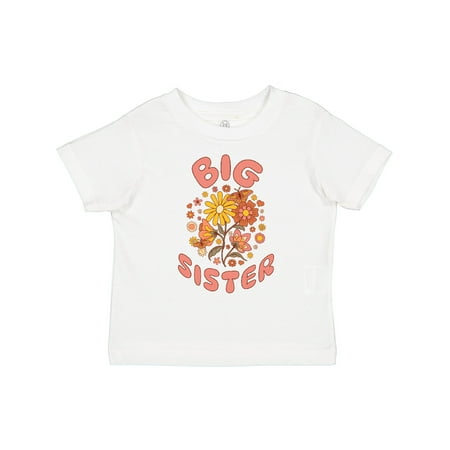 

Inktastic Big Sister Retro Vintage Flowers Gift Toddler Toddler Girl T-Shirt