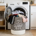 thumbnail image 6 of Kbndieu Linen Foldable Laundry Hamper, Large Collapsible Laundry Baskets with Easy Carry Handles, Clothes Hampers for Bedroom, Bathroom, Dorm, Laundry Room, Coffee, 6 of 6