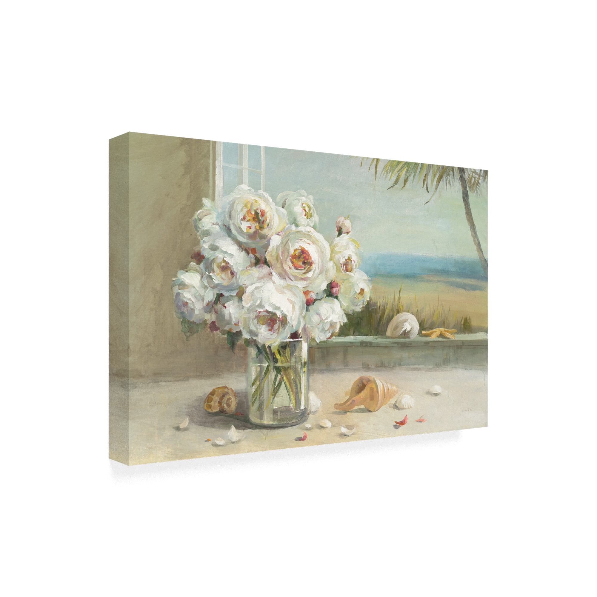 Trademark Fine Art 'Coastal Roses v.2' Canvas Art by Danhui Nai