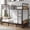 Brown Basic, variant on Hijob Twin over Twin Bunk Bed(Convertible into 2 Seperate Beds),Antique Heavy Duty Metal Bed Frame with Storage Bag&Hooks for Adults Teens,Black&Brown