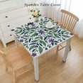 thumbnail image 2 of nygtbtfer Green Botanical Tablecloth, Fitted Table Cover with Elastic for  Tables, Purple Spring Summer Floral Plants Table Cloth Outdoor Indoor Dinning Party  Tablecloths, 2 of 7