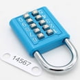 thumbnail image 3 of Stainless Steel Padlock with 10 Digit Combination Password Lock，Keyless for Sports Field and Locker Room (Blue), 3 of 5