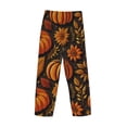 thumbnail image 3 of Lsque Autumn Pumpkin Leaves Print Men's Pajama Pants, Lounge Pant - Comfortable Home Wear,Elastic Waistband, Stylish Design-Large, 3 of 9