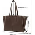 thumbnail image 2 of Work Tote Bag for Women Fits 14 In Laptop, Vegan Leather Purse with Compartments & Zipper, Structured Shoulder Bag for Office, 2 of 9