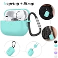 thumbnail image 1 of AirPods Pro 2 Case with Keychain/Hand Strap; AirPods Pro 2nd Generation[2022] Protective Shockproof Silicone Headphone Cover Support Wireless Charging for AirPods Pro 2 Gen - Pink, 1 of 7