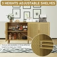 thumbnail image 4 of Yeulluey Storage Cabinet with 4 Doors, Kitchen Buffet Sideboard Cabinet,Wood Storage Organizer for Kitchen, Living Room, Dining Room, Natural Wood, 4 of 7