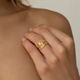 thumbnail image 4 of Anillo personalizado de doble nombre para mujer, sortija de acero inoxidable dorado, abierto, ajustable, regalo de joyería romántica, 4 of 4