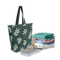 thumbnail image 2 of FORMRS Womens Canvas Tote Bag with Zipper Inner Pocket Shoulder Handbag, Beige Leaves, 2 of 7