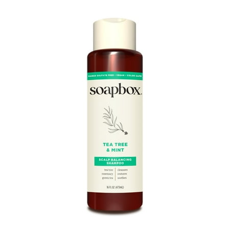 Soapbox Tea Tree Clean & Purify Shampoo with Shea Butter, 16 oz