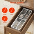 thumbnail image 5 of Luncia Compact Silverware Organizer – Narrow Kitchen Drawer Flatware Tray for Spoons, Forks & Knives, White & Gray, 5 of 9