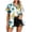 Green1, variant on Women's Feather Print Hawaiian Button-Down Shirt, Short Sleeve Casual Summer Blouse, Loose Fit Vacation Beach Cover-Up Top for Women