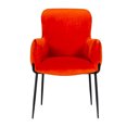 thumbnail image 2 of Benjara Curved Design Fabric Dining Chair with Sleek Tapered Legs, Orange, 2 of 6
